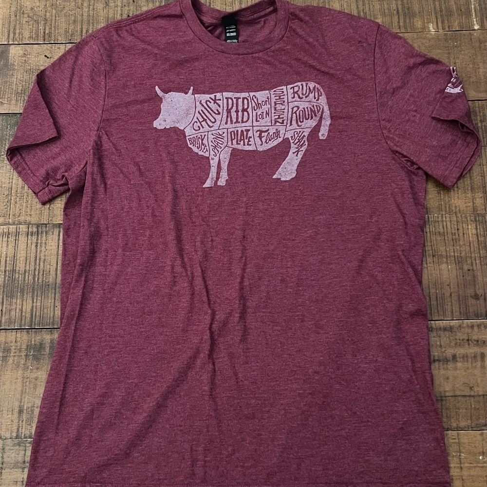 Mason Jar Label Beef Cut Cardinal Red T-Shirt, XL